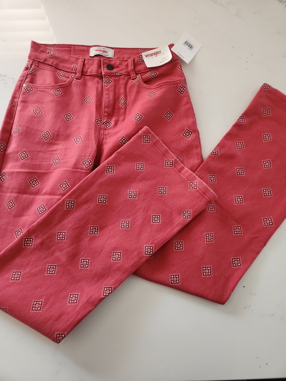 Wrangler Women’s Red Patterned Jeans 26x30